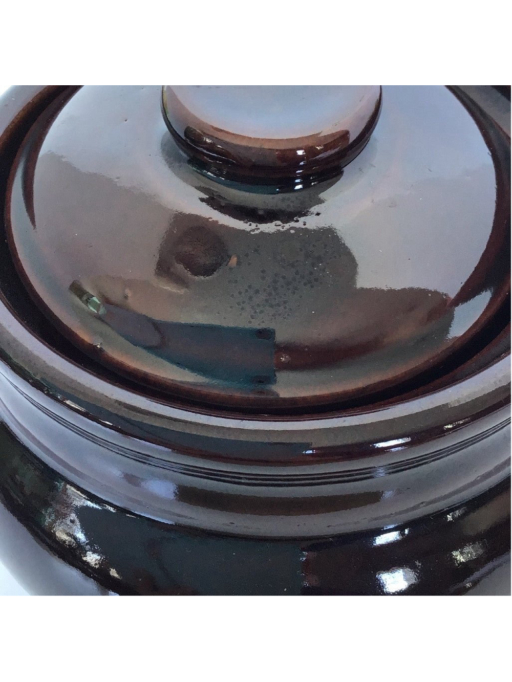 Vintage Beanpot Brown with handles and lid - Picture 5 of 8